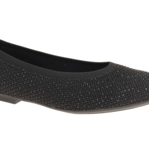 Gabor 84.146 Damen Ballerinas Schwarz Glitter Textil Stretch Lammnappa