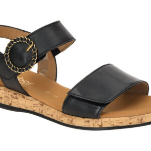 Gabor 82.734 Damen Sandalette schwarz Klettverschluss Wedge Keilabsatz