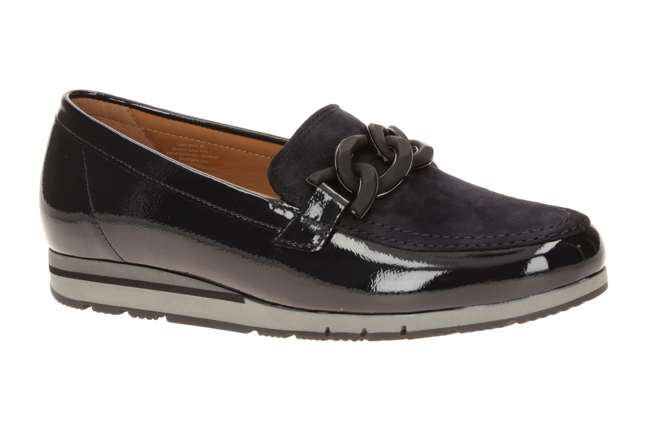 Gabor 4004.01 - Damen Slipper Mokassin in dark-blue (black mat) mit Keilabsatz 1 Gabor 4004.01 - Damen Slipper Mokassin in dark-blue (black mat) mit Keilabsatz