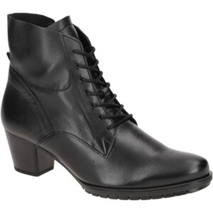 Gabor 76.605.57 Schwarz Damen Stiefeletten - elegante Lace Up Boots