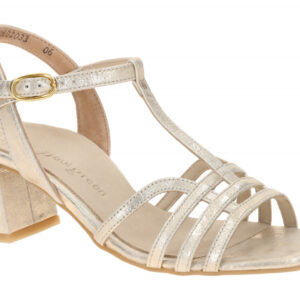 Paul Green Damen Sandalette 6197-009 Grau Mineral Echtleder T-Steg Blockabsat...