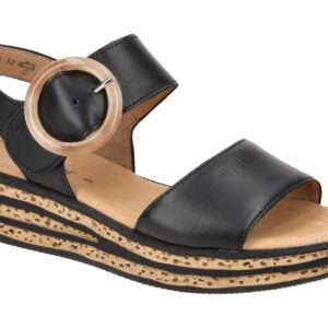Gabor 84.550.27 Damen Sandalette Schwarz - GABOR Best Fitting, Keilabsatz, Ec...