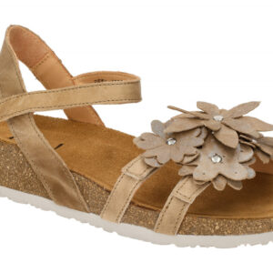 Think 551-4000 KOAK Damen Sandalette Braun Linen Riemchen Echtleder Fu?bett K...
