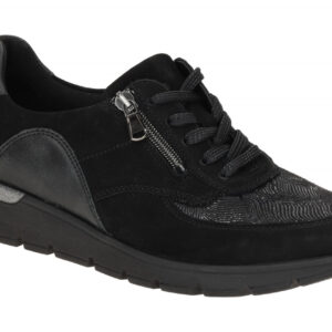 Waldl?ufer 626K02 Schwarz Bequeme Schn?r-Halbschuhe OrthoTritt