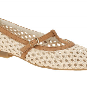 Paul Green Damen Ballerinas 1143-000 Beige Natur Sisal Mary Jane Stil