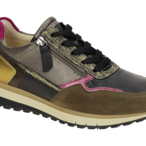 Gabor 76.378.63 TURIN Damen Halbschuhe Sneaker Mehrfarbig schw/efeu/golden k.