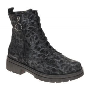 Waldl?ufer Damen Winterstiefeletten 648803 Schwarz Schimmer-Leder warm gef?ttert