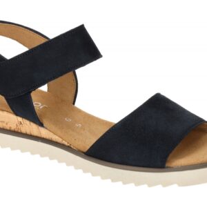 Gabor 62.750 Damen Sandalette dunkelblau Korkkeil Riemchensandale