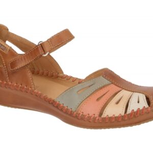 Pikolinos 655-0895C1 Damen Sandale brandy - Keilabsatz, Echtleder - Gummisohle