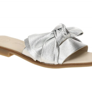 Paul Green Damen Pantoletten 6132-02 Grau Alu Futur Metallic Echtleder