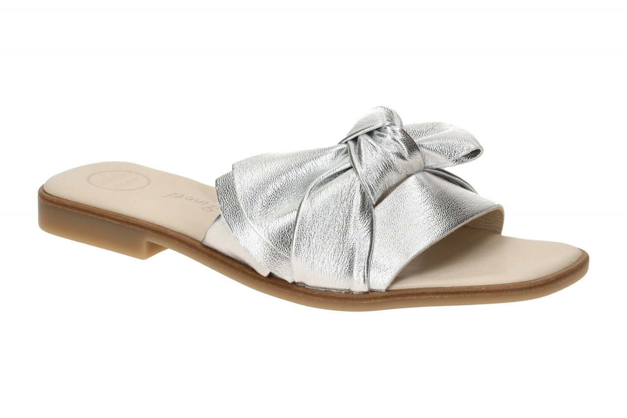 Paul Green Damen Pantoletten 6132-02 Grau Alu Futur Metallic Echtleder 1 Paul Green Damen Pantoletten 6132-02 Grau Alu Futur Metallic Echtleder
