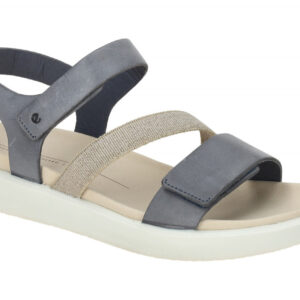 "Ecco 273713 Flowt Damen Sandalette blau-misty Velourleder - extra leicht und...