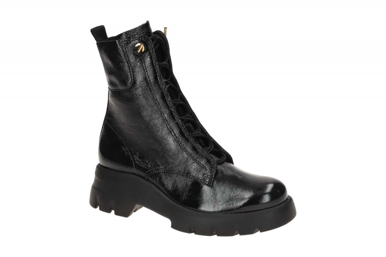 Paul Green Damen Stiefeletten 8216-02 Schwarz Lack Leder goldfarbene ?sen 1 Paul Green Damen Stiefeletten 8216-02 Schwarz Lack Leder goldfarbene ?sen