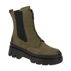 Paul Green Damen Stiefeletten 8030-02x Military Green Chelsea Boots Absatz 2cm