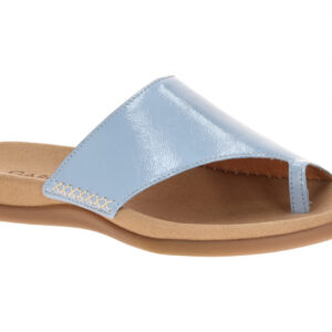 Gabor 83.700 Damen Pantoletten Sky Blau Best Fitting Echtleder Keilabsatz