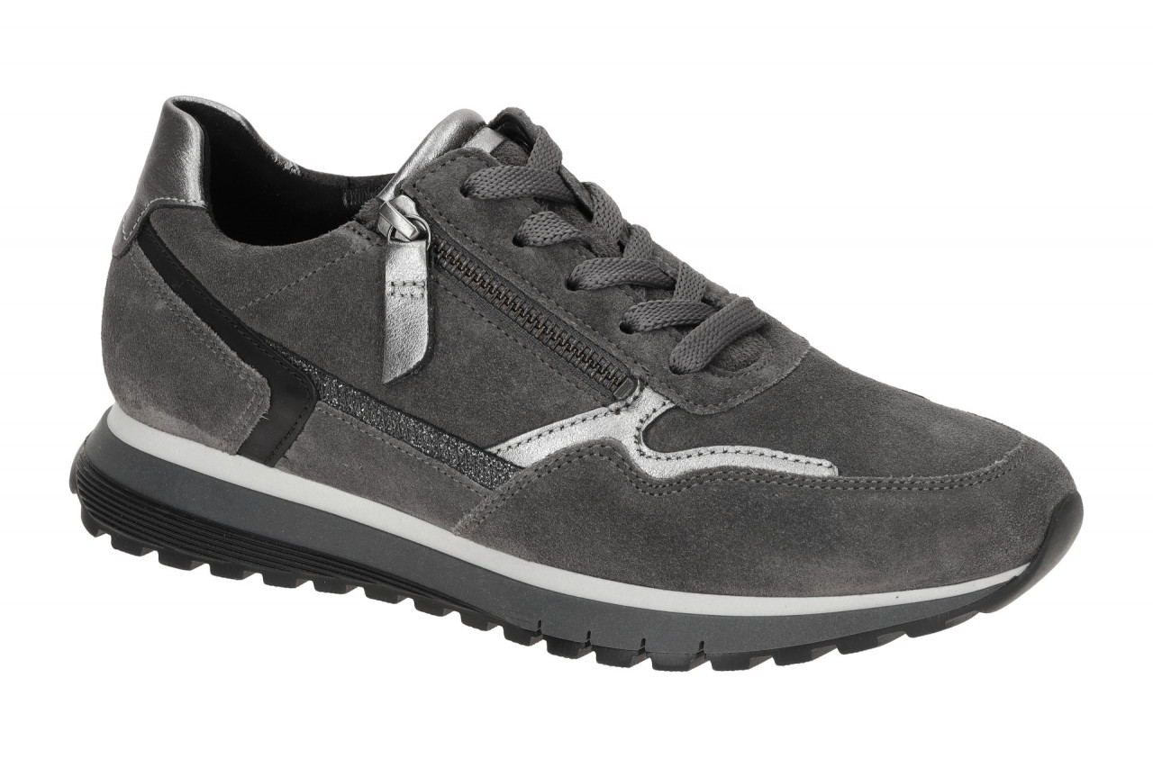 Gabor 76.378.40 TURIN - Damen Halbschuhe Sneaker grau silber Glitzer H Weit 1 Gabor 76.378.40 TURIN - Damen Halbschuhe Sneaker grau silber Glitzer H Weit