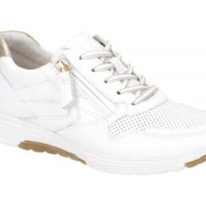 Gabor 86.978 ROLLINGSOFT Damen Sneaker Wei?/Gold Echtleder Gummisohle Komfort...