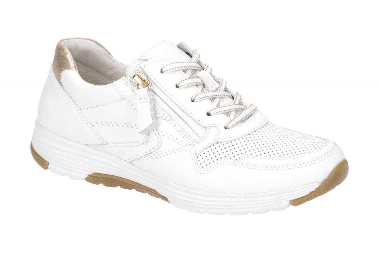 Gabor 86.978 ROLLINGSOFT Damen Sneaker Wei?/Gold Echtleder Gummisohle Komfort... 1 Gabor 86.978 ROLLINGSOFT Damen Sneaker Wei?/Gold Echtleder Gummisohle Komfort...