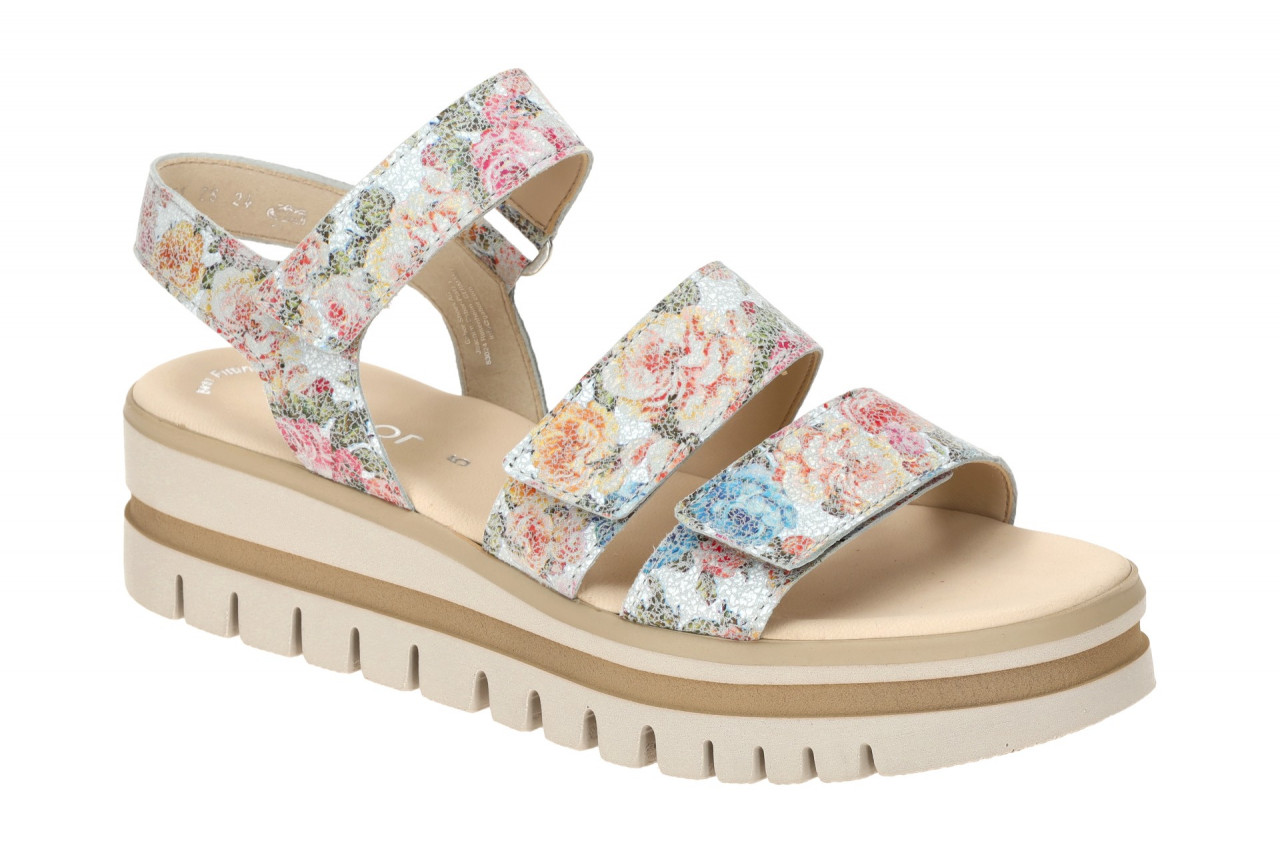 Gabor 64.620.30 Damen Sandalette - Riemchen Sandalen Mehrfarbig wei?/multicolor 1 Gabor 64.620.30 Damen Sandalette - Riemchen Sandalen Mehrfarbig wei?/multicolor