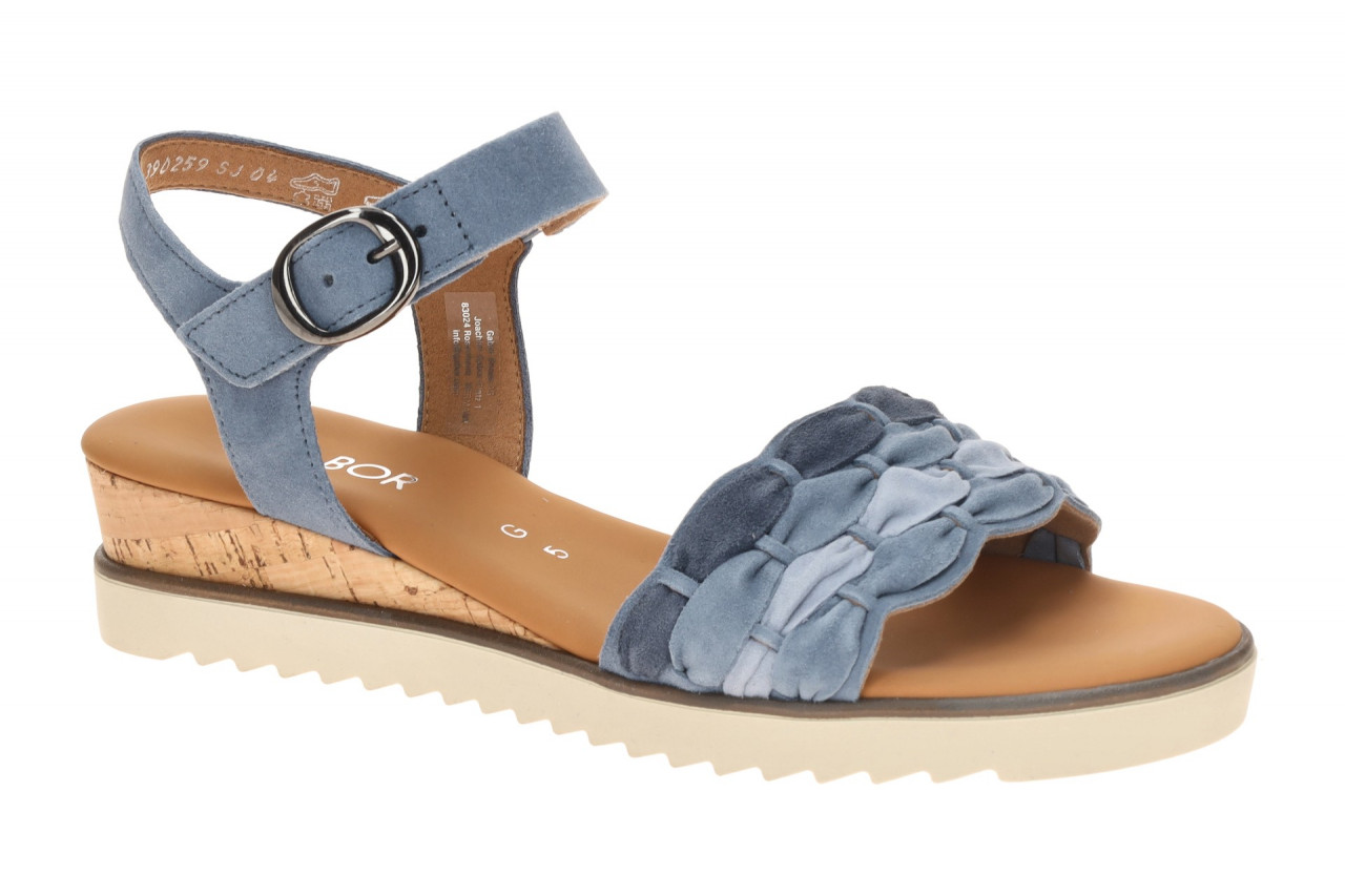 Gabor 82.758 Damen Sandalette Blau heaven - Keilabsatz aus nachhaltigem Kork 1 Gabor 82.758 Damen Sandalette Blau heaven - Keilabsatz aus nachhaltigem Kork