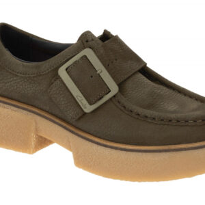 Clarks 26178679 4 Linoso_Monk dark green Damen Slipper mit Plateau Mokassin