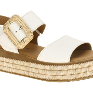 Gabor 84.562 Damen Sandalette Wei?-Latte Plateau Riemchen Klettverschluss