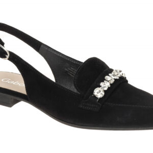 Gabor 61.531.17 Schwarz (Kristall) Damenschuhe Sling Pumps 2cm Blockabsatz