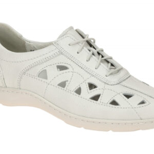Waldl?ufer 496003 HENNI Damen Halbschuhe - Wei? offwhite Extra Bequem Echtleder