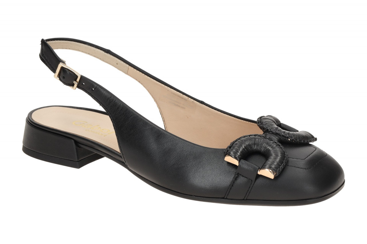 Gabor 62.243.57 RHODOS Damenschuhe Sling Pumps Schwarz Gold Absatz 2cm 1 Gabor 62.243.57 RHODOS Damenschuhe Sling Pumps Schwarz Gold Absatz 2cm