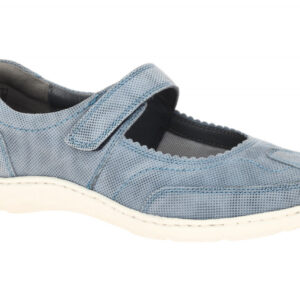 Waldl?ufer 496302 HENNI Damen Ballerina Mary Jane Sky Blau Nubuck Lederschuhe