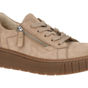 Gabor 86.415 Beige Sand Plateau Sneaker Extra Weit H - Damenschuhe Halbschuhe
