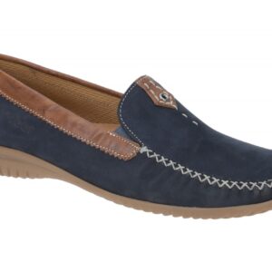Gabor Damen Slipper 86.090 in Navy/Copper mit Echtleder Komfort Fu?bett