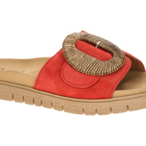 Gabor 83.742.15 Damen Pantoletten Rot Chilli Klettverschluss Komfort Fu?bett