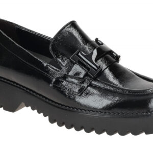 "Gabor 72.452.97 FLORENZ Damen Slipper Halbschuhe Schwarz Lack Mokassin Stil"