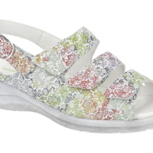 Waldl?ufer 811001 MERLE Damen Sandale offwhite Echtleder Keilabsatz Klett