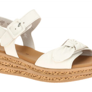 Gabor 84.553.20 Damen Sandalette wei? latte Best Fitting Keilabsatz Klettvers...
