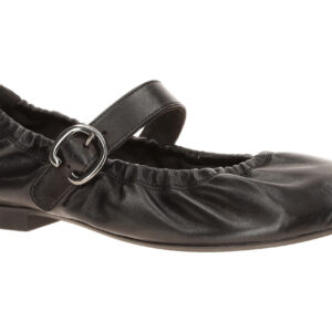 Paul Green PG 1253-003 Schwarz Echtleder Ballerina Mary Jane Blockabsatz