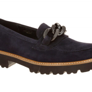 Gabor 75.240 Slipper Blau Atlantic Velour Echtleder Plateau Absatz Halbschuhe