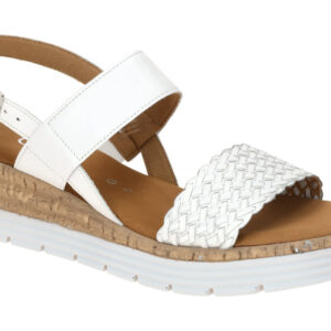 Gabor 62.705.51 Damen Sandalette in Wei? mit Silber-Flechtung