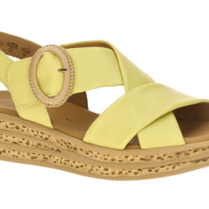 Gabor 84.556 Damen Gelb Sandalette Keilabsatz Klettverschluss - Best Fitting