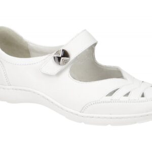 Waldl?ufer 496309 HENNI Ballerina Mary Jane wei? Echtleder extra weit