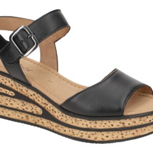 Gabor Damen Sandalette 84.651.27 Schwarz Wedges Echtleder Keilabsatz