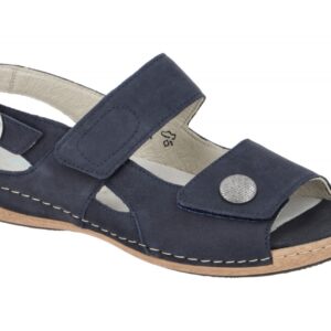 Waldl?ufer Damen Sandale Heliett 342002 in Marineblau - Extra Weit, Keilabsatz