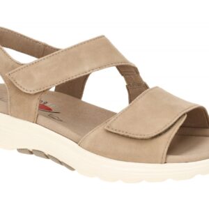 Gabor 86.815.30 Damen Sandale Rollingssoft beige sand Velourleder Klettversch...