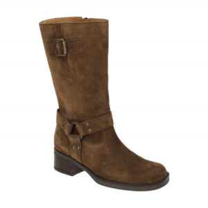 Gabor Damenstiefel 75.921 - BEST FITTING Whisky braun Velourleder Biker Absatz