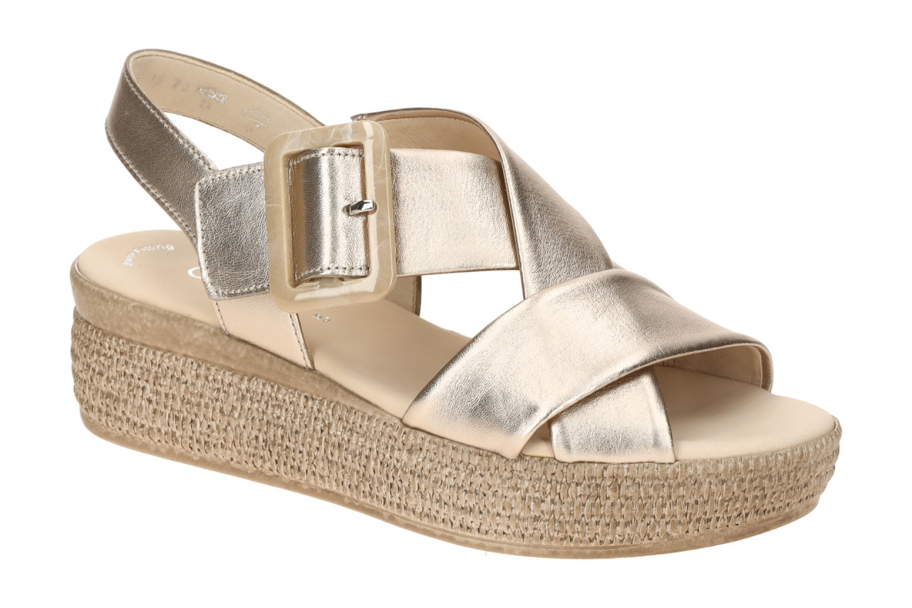 Gabor 64.572 - Damen Sandalette grau puder Keilabsatz Plateau PU flexibel 1 Gabor 64.572 - Damen Sandalette grau puder Keilabsatz Plateau PU flexibel