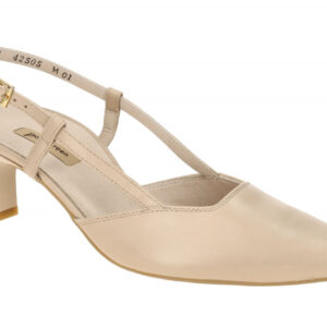 Paul Green Damen Sling Pumps 7992-090 Beige Biscuit Echtleder Trichterabsatz