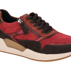 Gabor 76.957.42 ROLLINGSOFT Damenschuhe Sneaker dunkelrot Echtleder-Fu?bett