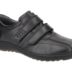 Waldl?ufer 478301 HERWIG Herren Halbschuhe Schwarz Glattleder Klettverschluss