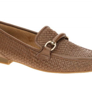 Gabor 85.218 Braun Cognac Echtleder Slipper Damenschuhe - Blockabsatz 1,5cm